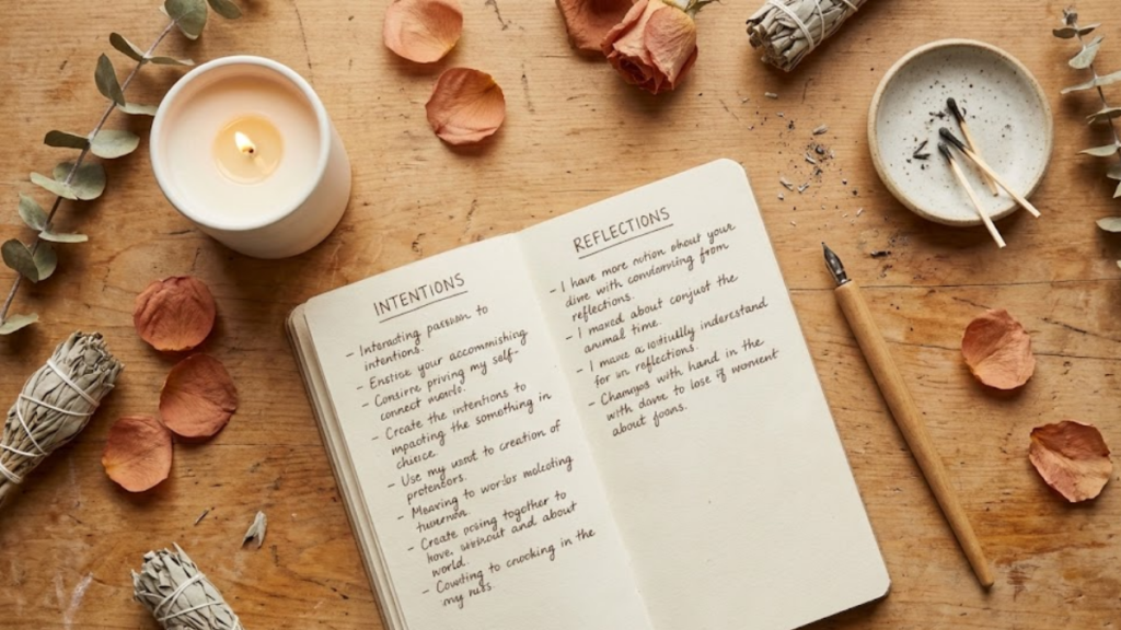 Agenda com reflexões e intenções registradas na quarta-feira de cinzas